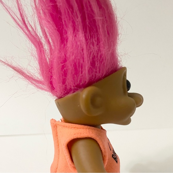 Vintage Russ Troll I Love Biking Pink Hair Doll - Picture 10 of 16